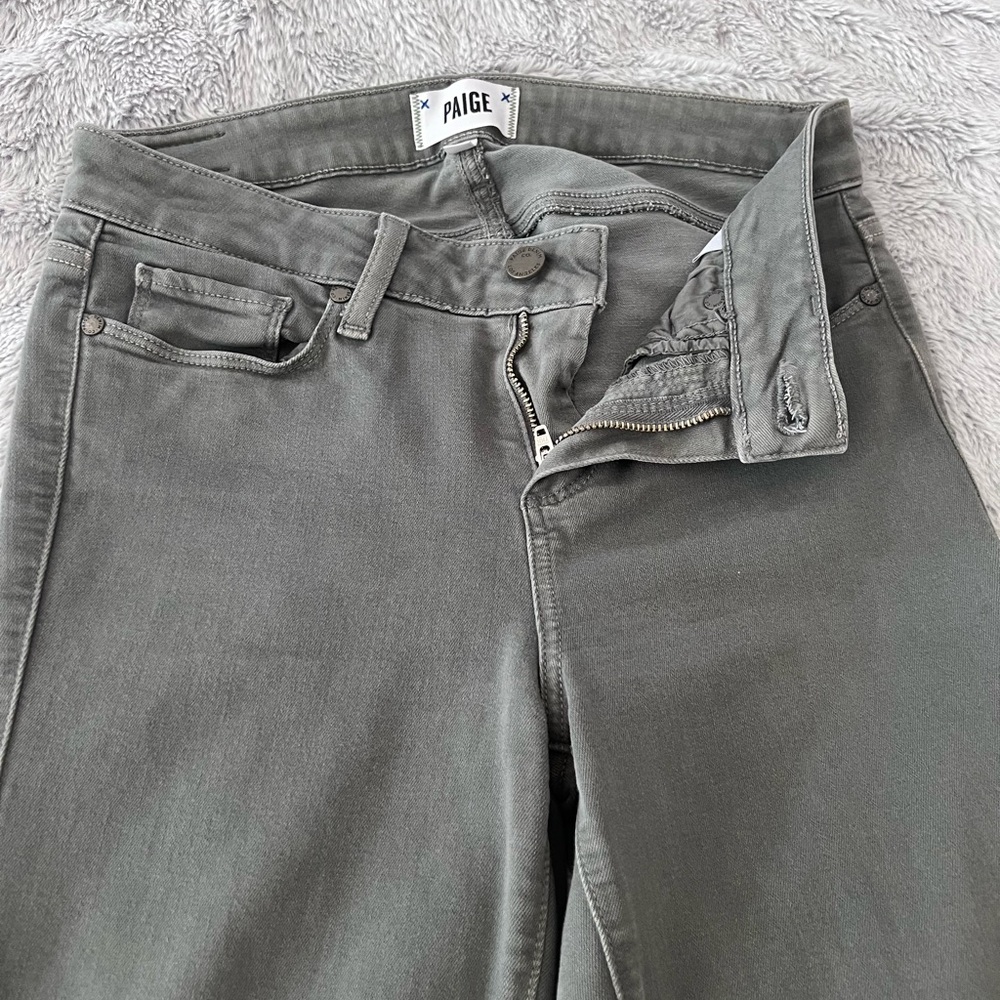 PAIGE Gray/green Skinny Jeans with Smooth Finish
